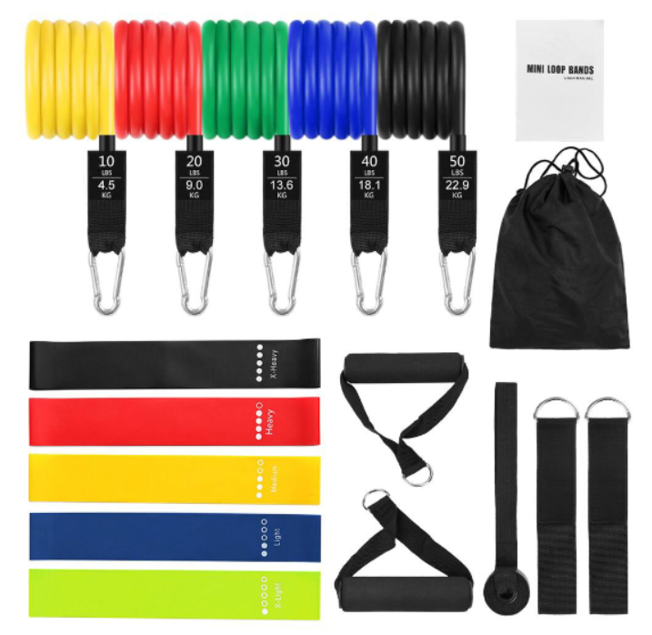 Kit résistance pro DofitPro 11 pièces – bandes élastiques musculation home gym