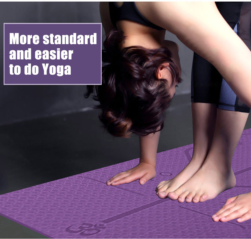 Tapis yoga DofitPro lignes de positionnement – guide postures débutants